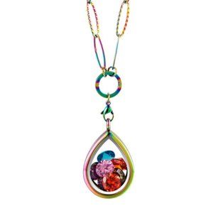 Oil Spill Prismatic Locket Necklace FREE SHIPPING